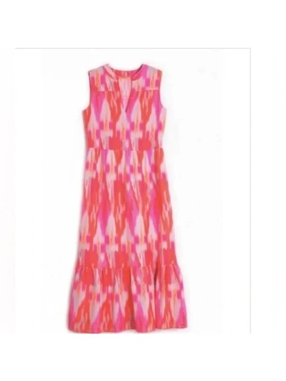 Vilagallo Palma print sleeveless tiered cotton midi dress 40  US 8
